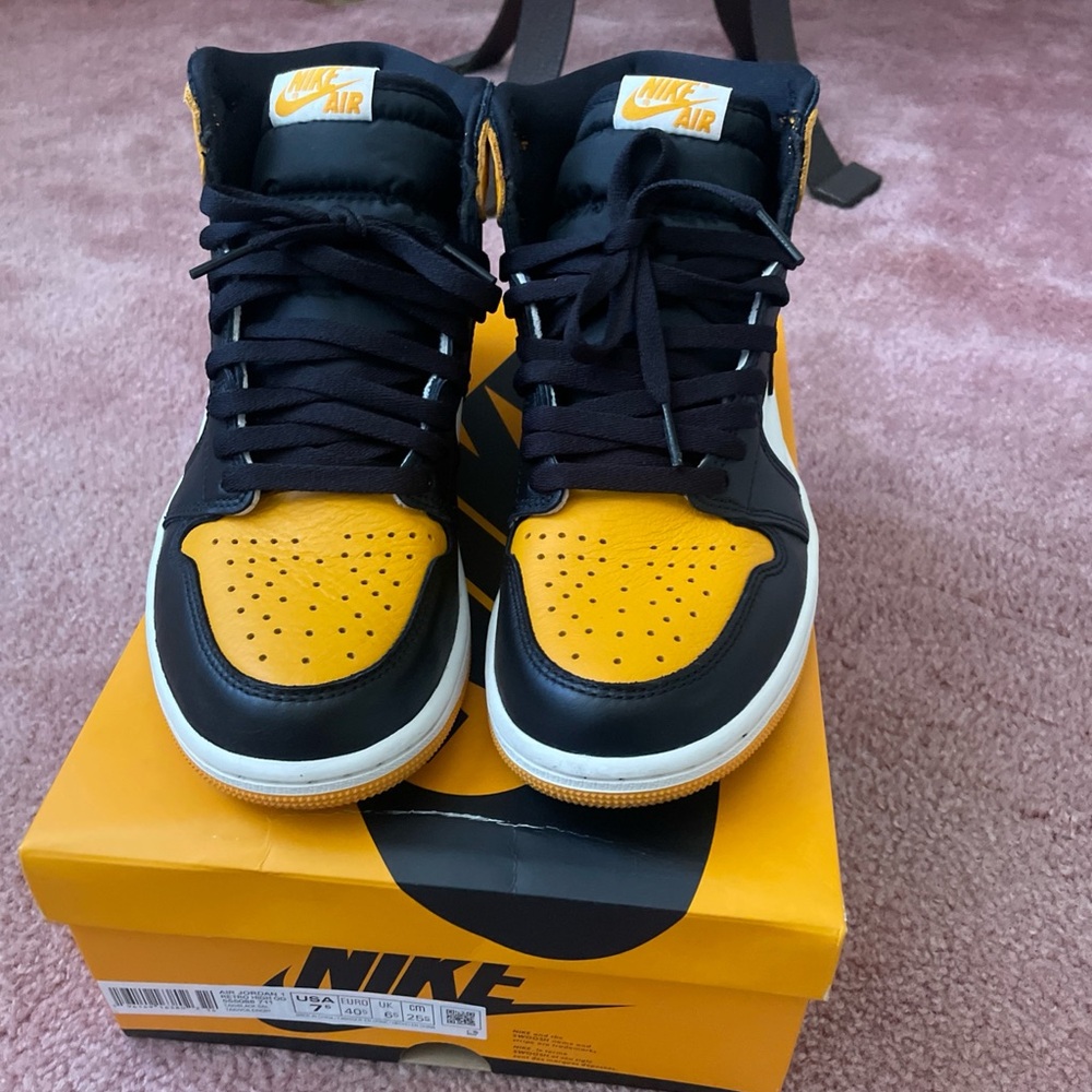 Nike Air High-Top Black and Orange Sneakers